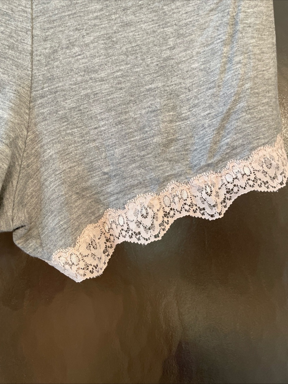 Honeydew Women's Gray & Pink Lace Trim Sleep Tank & Shorts Loungewear Size Med - Picture 8 of 12